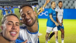 Mc Daniel foi convidado de Neymar em jogo beneficente na Vila Belmiro - Crédito: 